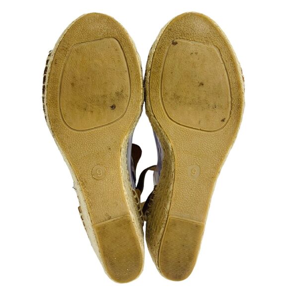 J Crew Brown Suede Corsica Espadrille Wedge Sandals Size 9 - 3.75" Heel Dark Tan - Picture 8 of 9